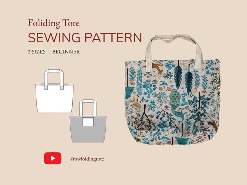 Folding Tote Pdf Sewing Pattern thumbnail